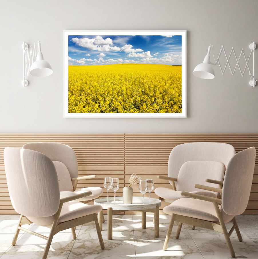 Yellow Flower Field Photograph Home Decor Premium Quality Poster Print Choose Your Sizes