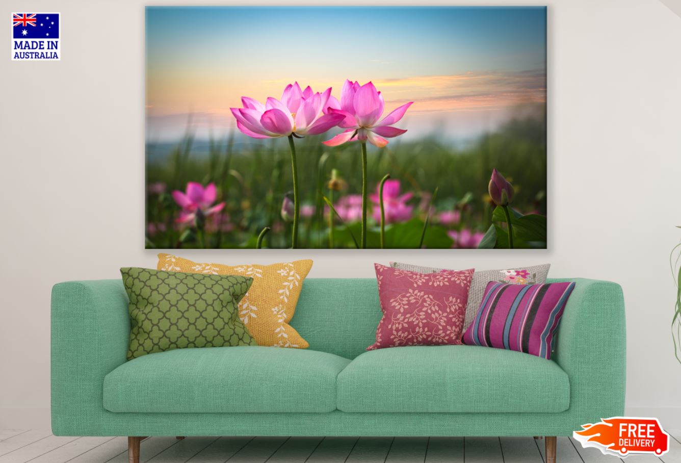 Lotus Flowers Closeup Photograph Print 100% Australian Made
