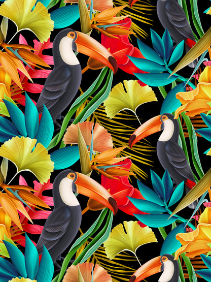 Toucan Birds & Floral Watercolor Painting Print 100% Australian Made