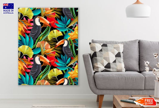 Toucan Birds & Leaves Painting Design Print 100% Australian Made
