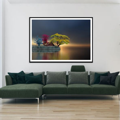 Swing on Tree Near Sea Photograph Home Decor Premium Quality Poster Print Choose Your Sizes