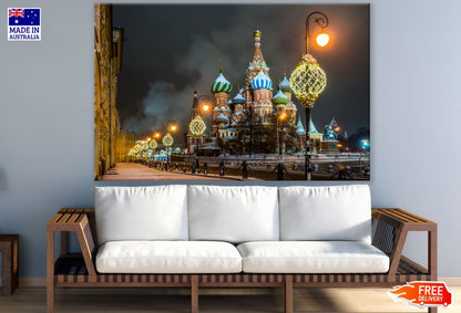 Saint Basil`s Cathedral Night View Photograph Print 100% Australian Made