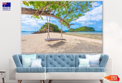 Swing & Tree on Beach Photograph Print 100% Australian Made