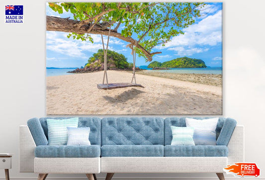 Swing & Tree on Beach Photograph Print 100% Australian Made