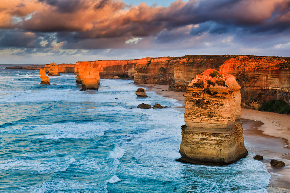 Warm Sunset Sunlight on Limestone Rocks in Victoria, Australia Photograph Print 100% Australian Made