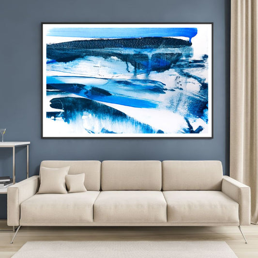 Blue & White Abstract Design Home Decor Premium Quality Poster Print Choose Your Sizes
