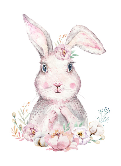 Rat with Flowers Watercolor Painting Print 100% Australian Made