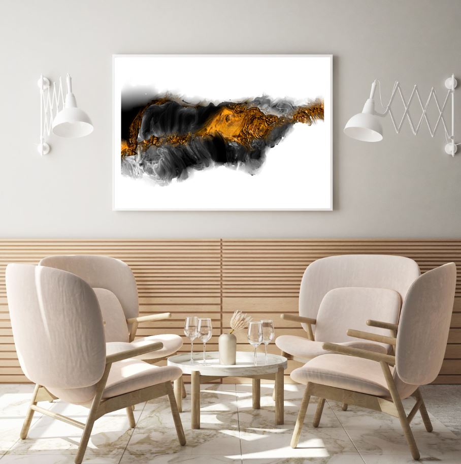 Black & Gold Abstract Design Home Decor Premium Quality Poster Print Choose Your Sizes