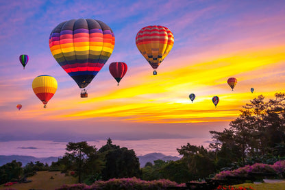 Balloons on Sunset Ske Photograph Print 100% Australian Made