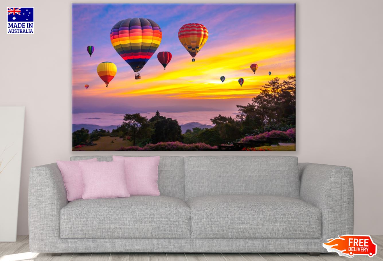 Balloons on Sunset Ske Photograph Print 100% Australian Made