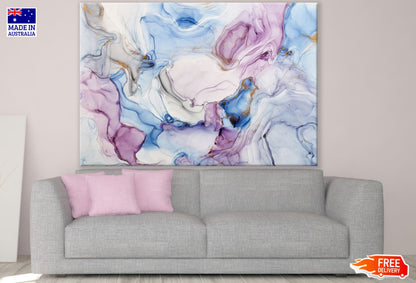 Pink Blue & Grey Abstract Design Print 100% Australian Made