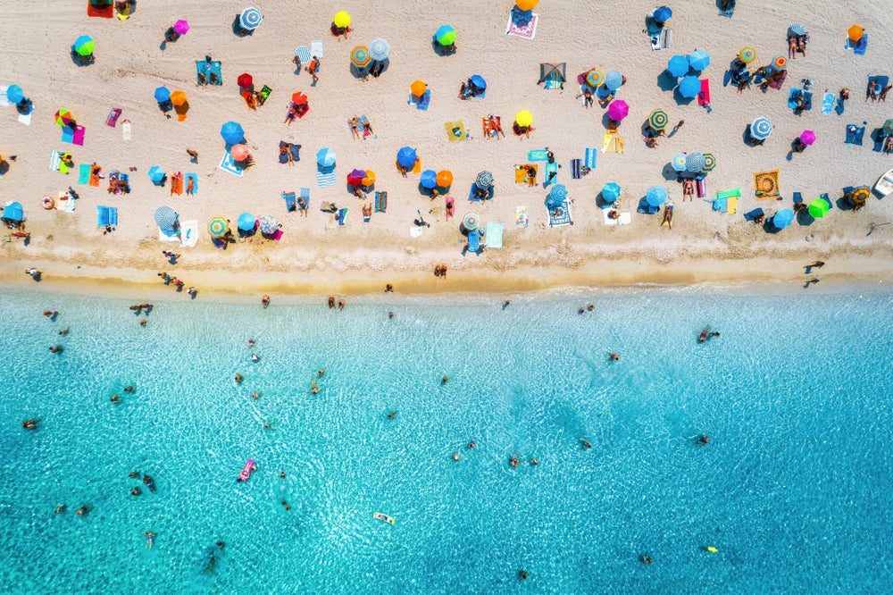 Sea with Tourists Aerial View Print 100% Australian Made