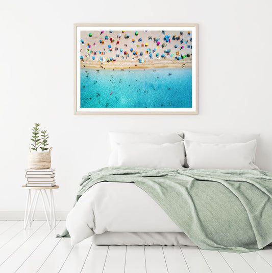 Sea with Tourists Aerial View Home Decor Premium Quality Poster Print Choose Your Sizes