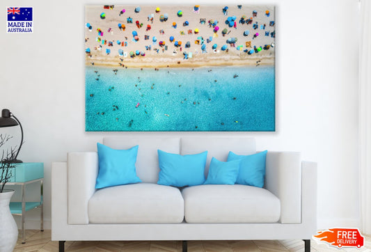 Sea with Tourists Aerial View Print 100% Australian Made