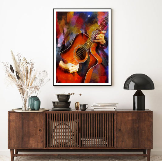 Guitarist Abstract Watercolor Art Home Decor Premium Quality Poster Print Choose Your Sizes
