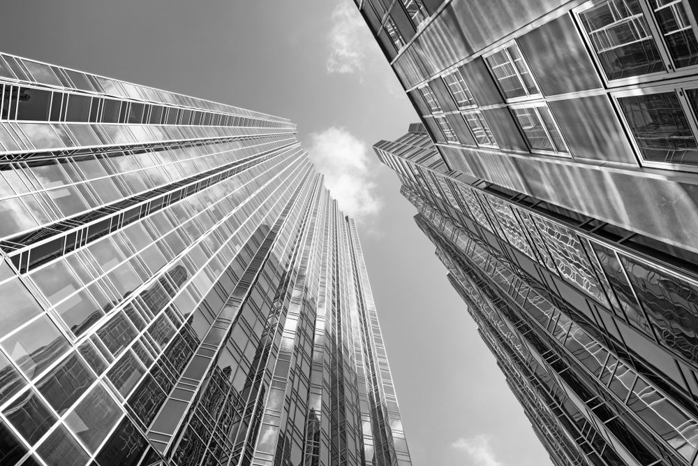 Glass Buildings View fro Beneath Photograph Print 100% Australian Made