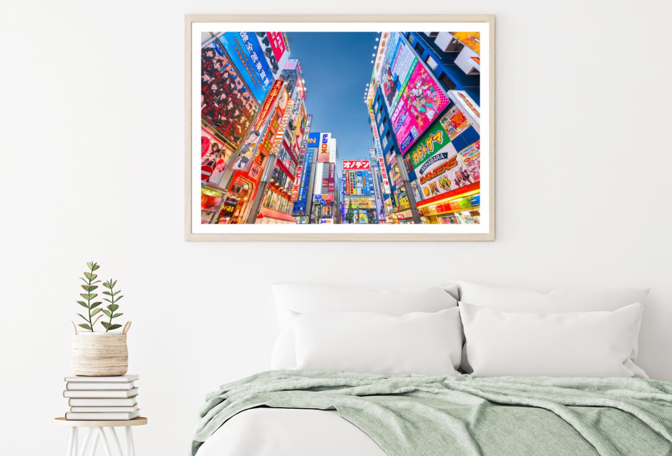 City Buildings Night Photograph Home Decor Premium Quality Poster Print Choose Your Sizes