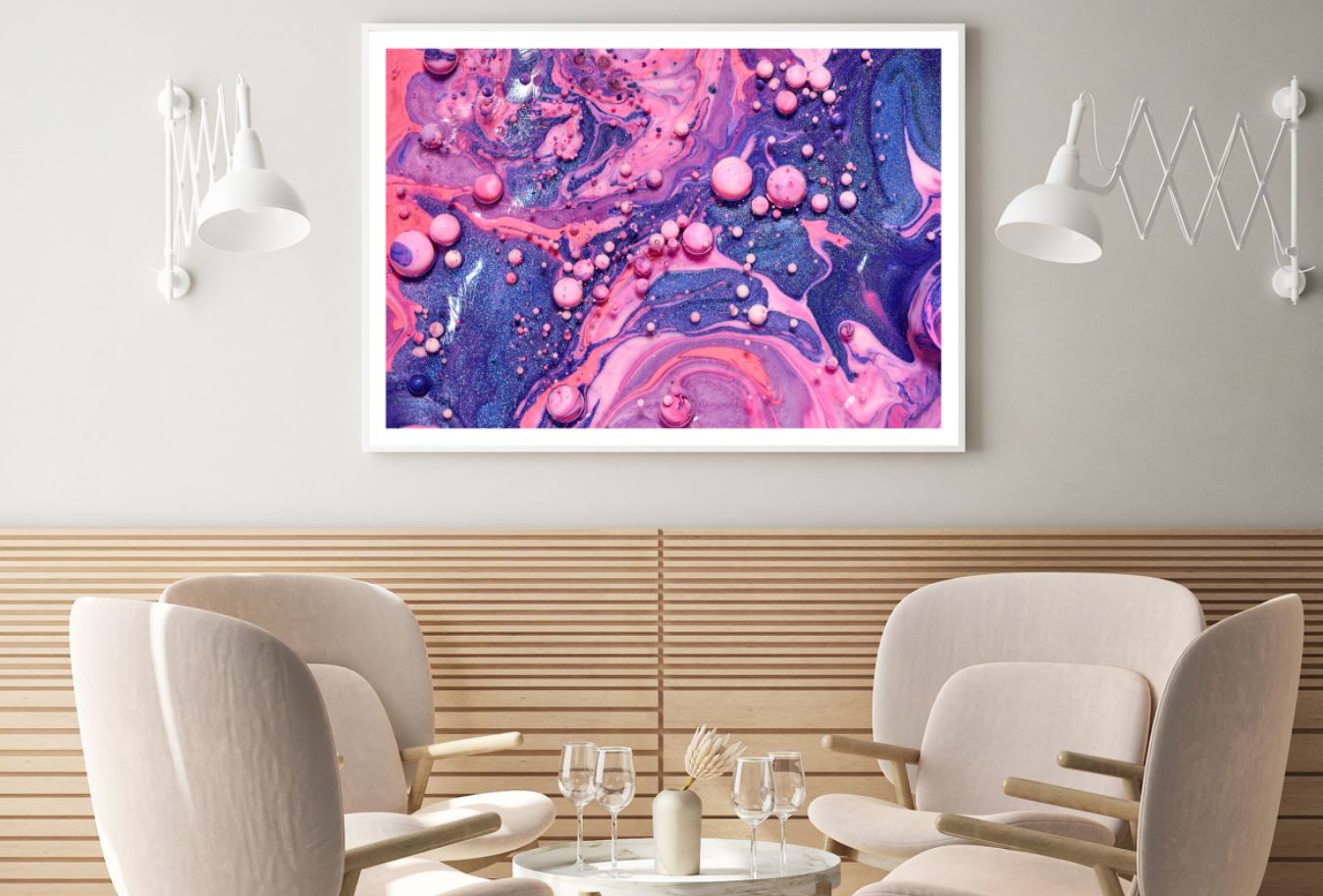 Pink & Blue Abstract Painting Art Home Decor Premium Quality Poster Print Choose Your Sizes