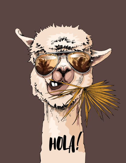 Llama with Sunglasses Painting Print 100% Australian Made