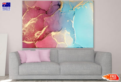 Blue & Pink Abstract Design Print 100% Australian Made