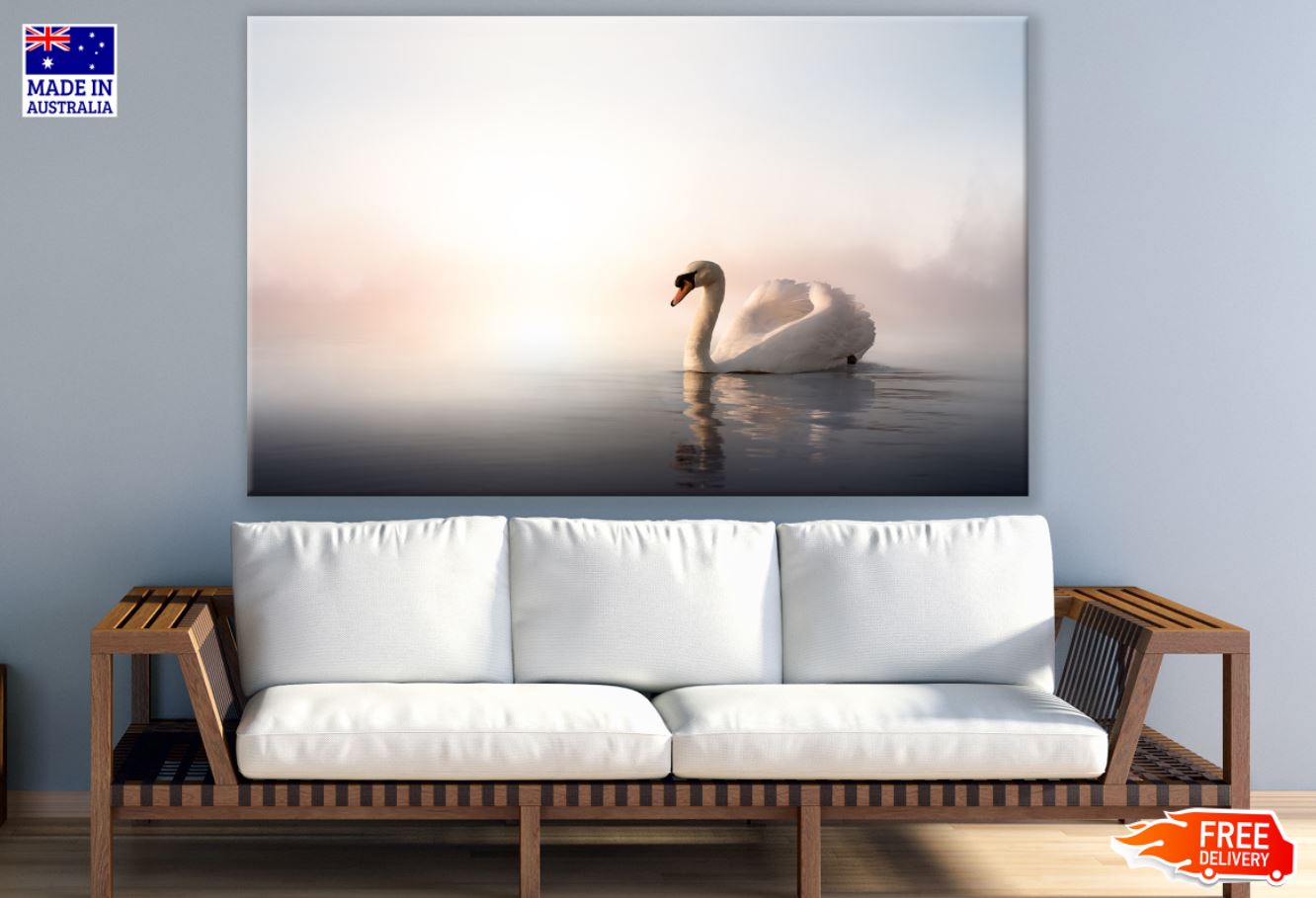 Swan on a Lake Photograph Print 100% Australian Made