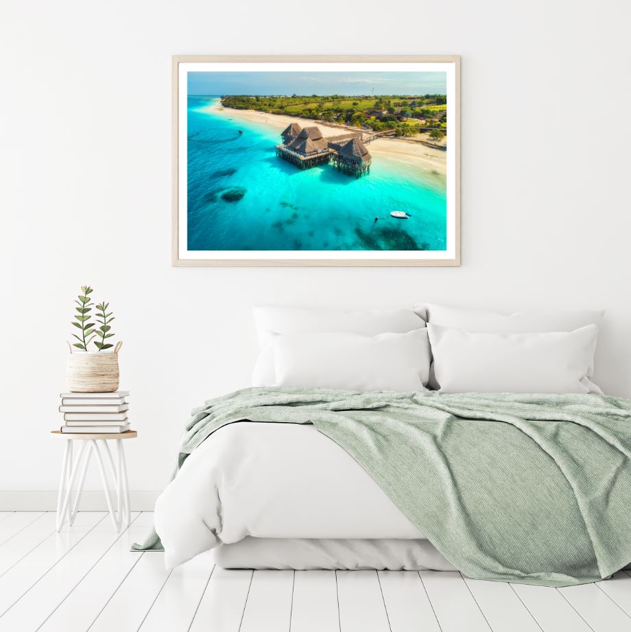 Resort over Sea Scenic Photograph Home Decor Premium Quality Poster Print Choose Your Sizes