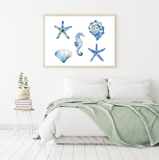 Sea Animals Watercolor Painting Home Decor Premium Quality Poster Print Choose Your Sizes