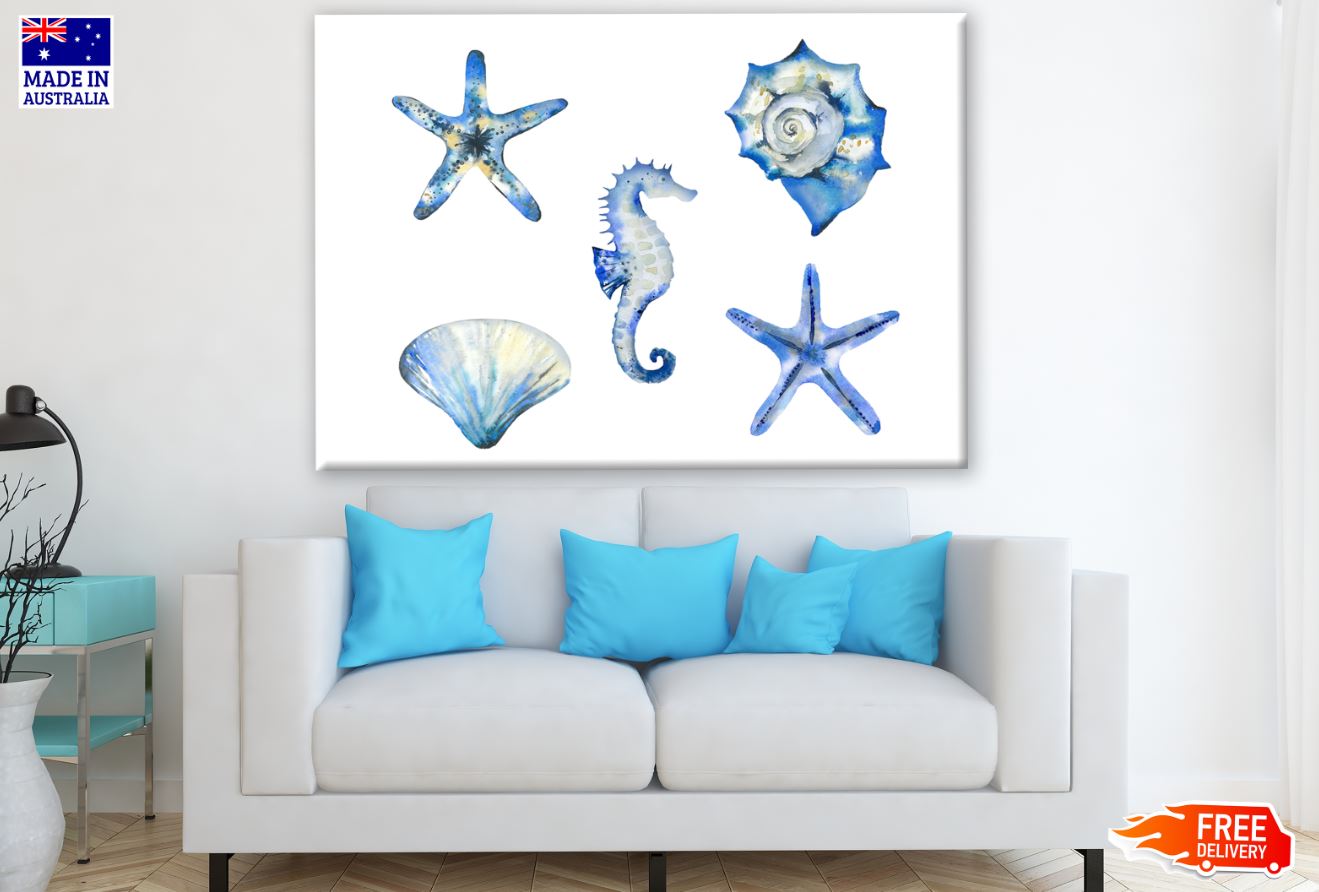 Sea Animals Watercolor Painting Print 100% Australian Made