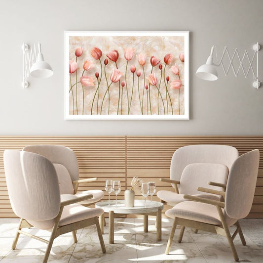Pink Tulip Flowers 3D Design Home Decor Premium Quality Poster Print Choose Your Sizes