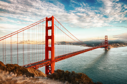 Golden Gate Bridge Scenery View Home Decor Premium Quality Poster Print Choose Your Sizes