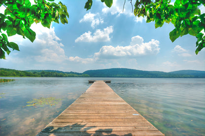 Wooden Pier Over Lake Photograph Home Decor Premium Quality Poster Print Choose Your Sizes