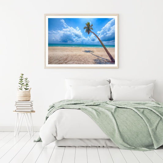Plam Tree on Beach Photograph Home Decor Premium Quality Poster Print Choose Your Sizes
