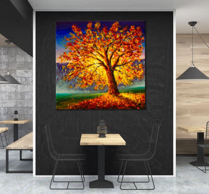 Square Canvas Autumn Tree Design High Quality Print 100% Australian Made