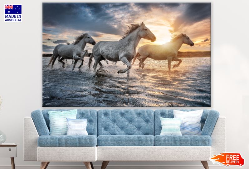 Horses Running on Water Photograph Print 100% Australian Made