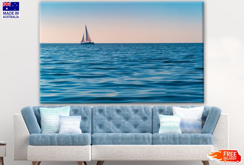 Boat Sailing on Sea Scenery Photograph Print 100% Australian Made