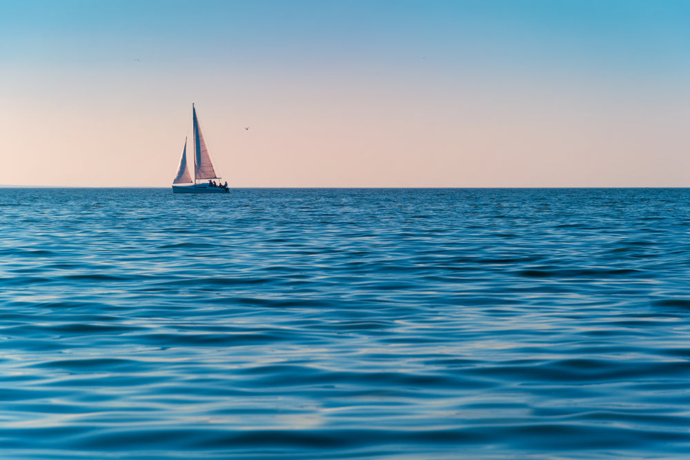 Boat Sailing on Sea Photograph Home Decor Premium Quality Poster Print Choose Your Sizes