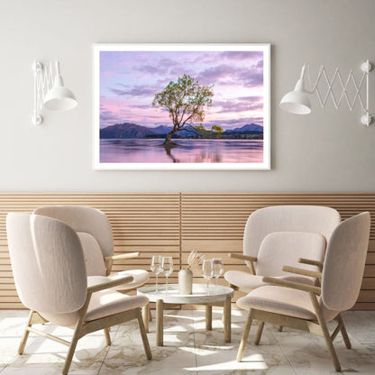 Tree in a Lake Scenery Photograph Home Decor Premium Quality Poster Print Choose Your Sizes