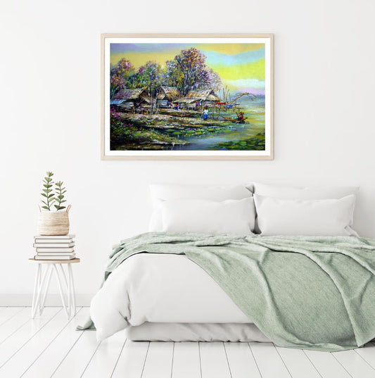 Colorful Village Oil Painting Home Decor Premium Quality Poster Print Choose Your Sizes