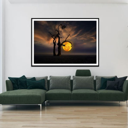 Tree & Moon Stunning Photograph Home Decor Premium Quality Poster Print Choose Your Sizes