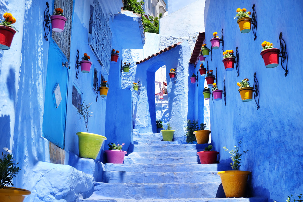 Morocco Colourful Houses Photograph Print 100% Australian Made