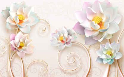 Lotus Flowers 3D Design Home Decor Premium Quality Poster Print Choose Your Sizes