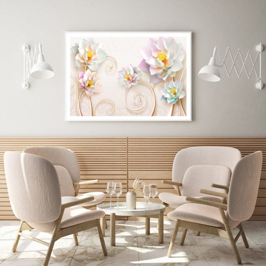 Lotus Flowers 3D Design Home Decor Premium Quality Poster Print Choose Your Sizes