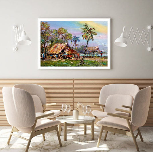 Colorful Village Oil Painting Home Decor Premium Quality Poster Print Choose Your Sizes
