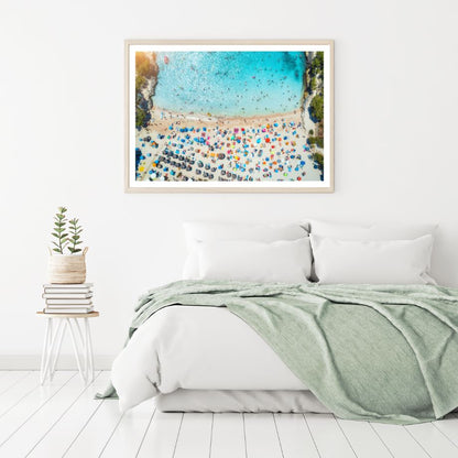 Sea with Tourists Aerial View Home Decor Premium Quality Poster Print Choose Your Sizes