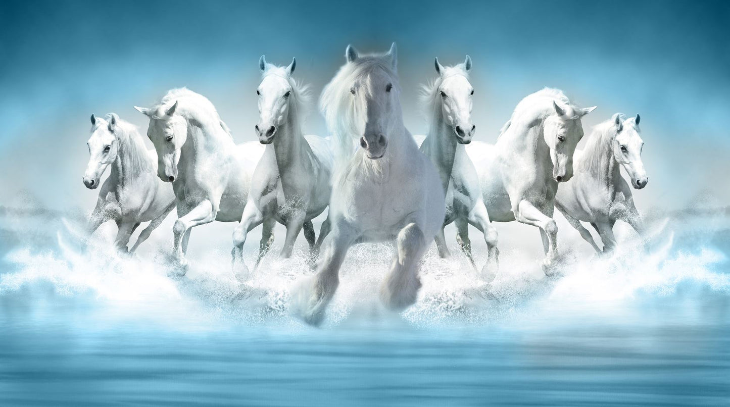 Horses Running on Water View Home Decor Premium Quality Poster Print Choose Your Sizes
