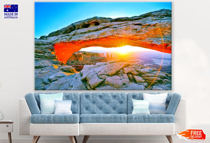 Rock Caves & Sunset Scenery View Print 100% Australian Made