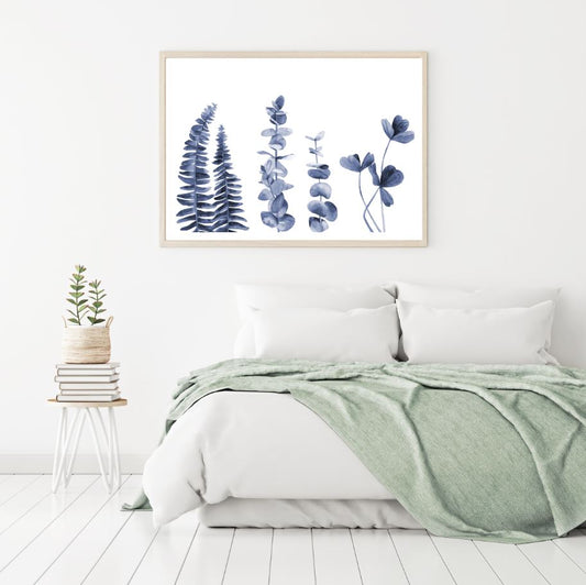 Blue Flowers Watercolor Painting Home Decor Premium Quality Poster Print Choose Your Sizes