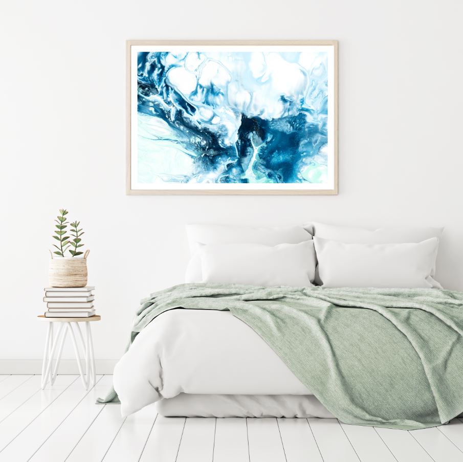 Blue & White Abstract Painting Home Decor Premium Quality Poster Print Choose Your Sizes