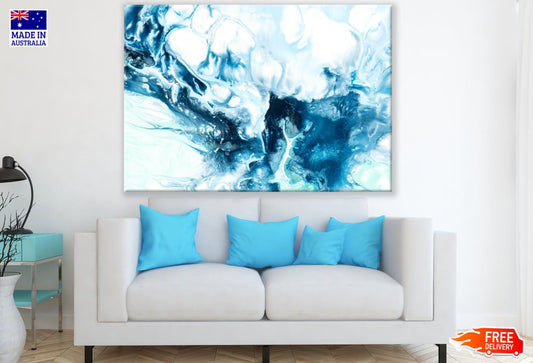 Blue & White Abstract Painting Print 100% Australian Made