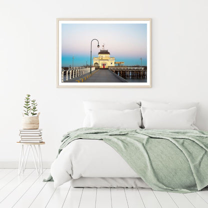 Building on Wooden Pier Scenery Home Decor Premium Quality Poster Print Choose Your Sizes